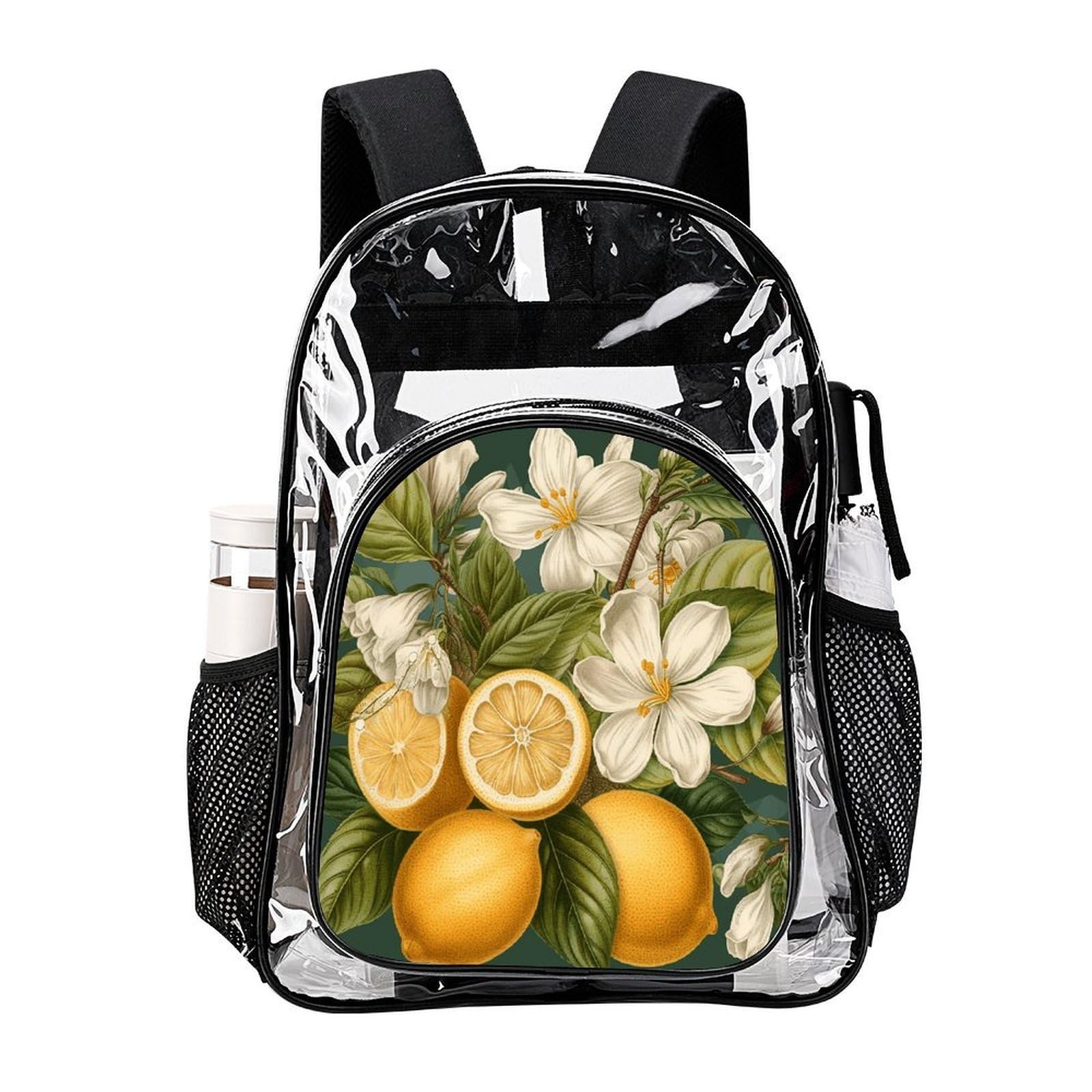 Spring Clip Art Transparenter Rucksack, groß, transparent, PVC, Büchertasche für Sicherheit, Arbeit, Reisen, Stadion