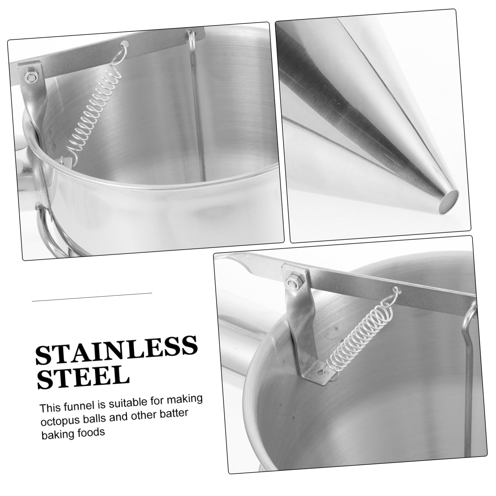 IMIKEYA Imbuto Piccolo in Acciaio Inox Imbuto per Cucina Distributore di Pastella Impasto Strumento per Preparare Biscotti e Torte