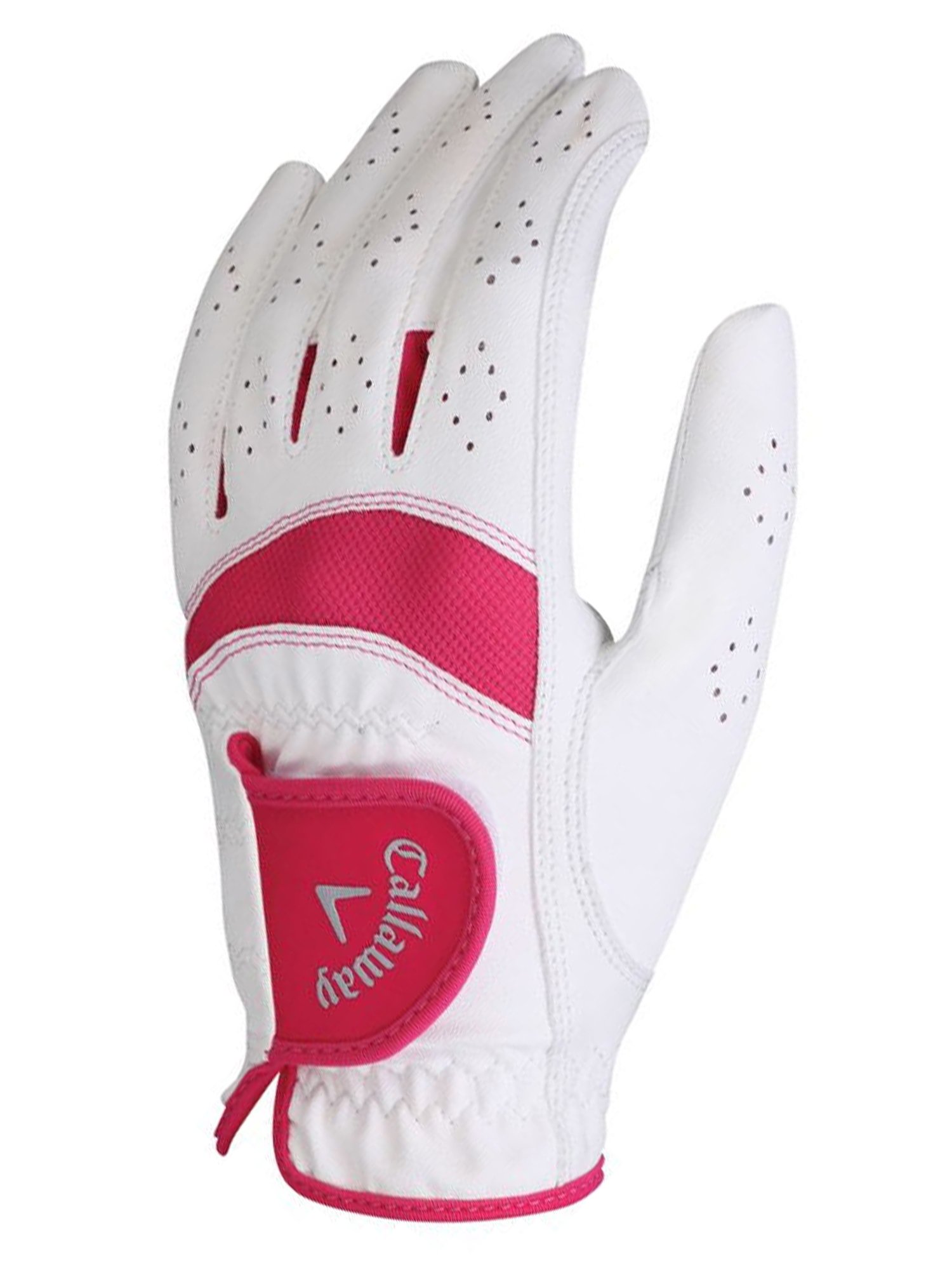 CallawayWomen's X-Tech Golf Glove Left Hand (White/Pink, Small)