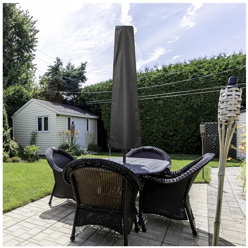Pokrowiec na parasol ogrodowy (średnica 2, 4 m), wodoodporny, zewnętrzny ochraniacz na parasol na patio, plażę, pasuje do 190 x 30, 50 cm, odporny na działanie promieni UV, odporny na warunki
