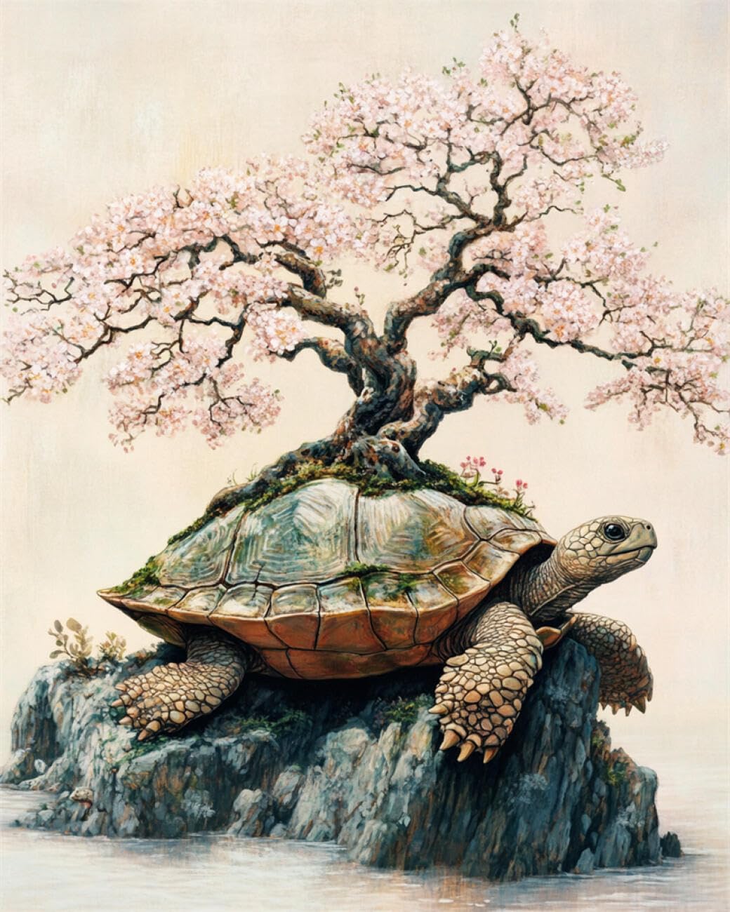 RKFLGEW DIY Bead Embroidery Kits Sea Turtles and Flowering Trees 30x40cm