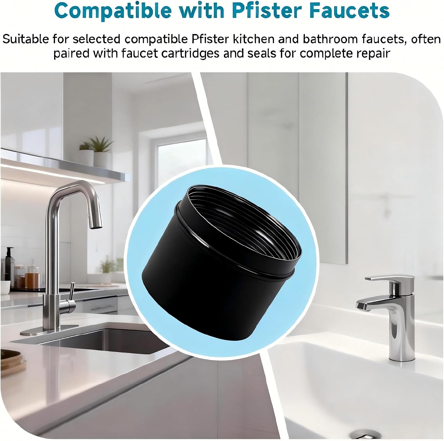 Pfister 972-300A Retainer Sleeve Compatible with Pfister Faucets, Faucet Handle Replacement for Kitchen & Bathroom Fixtures, Metal, Polished Chrome Finish