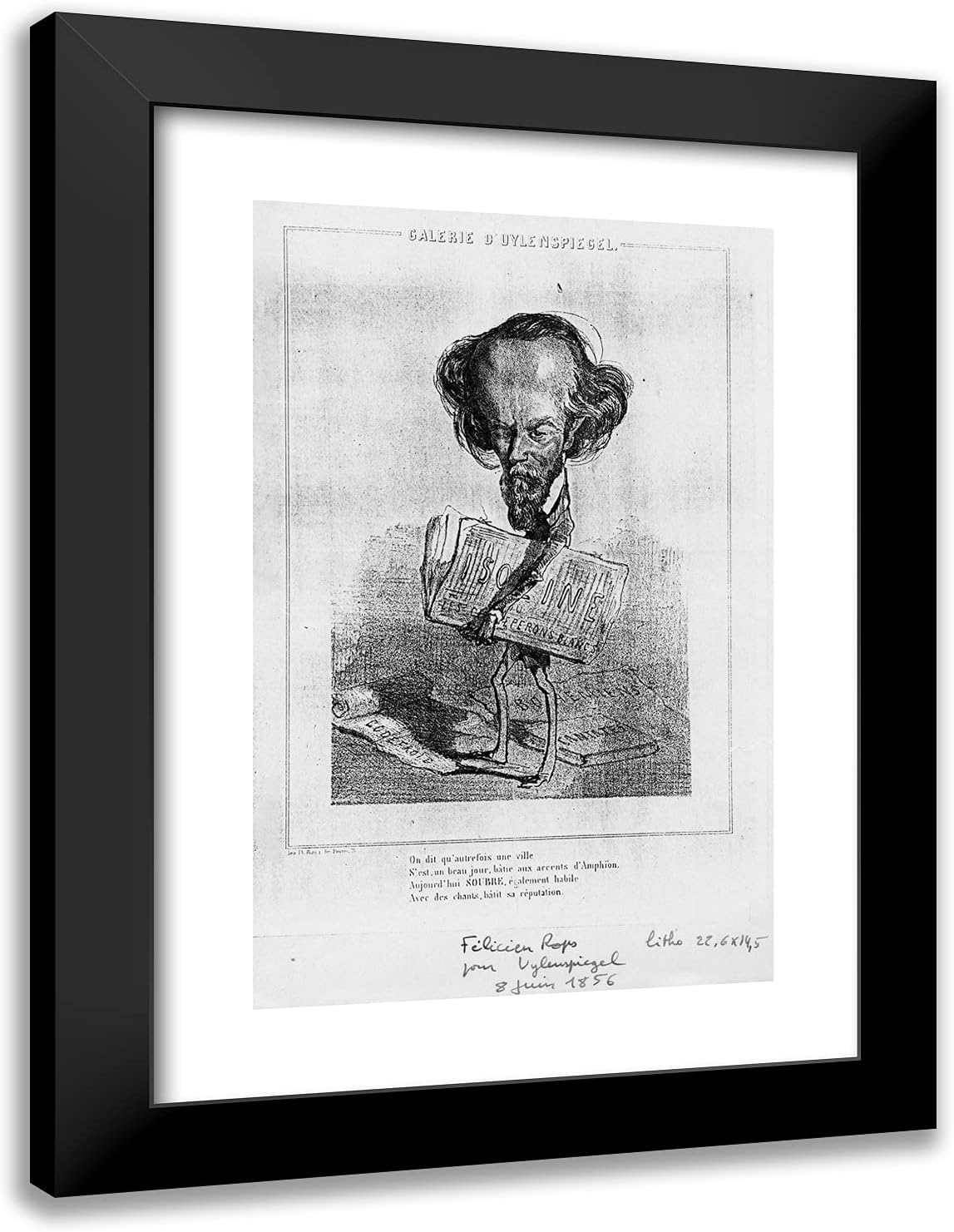 ArtDirect Rops, Felicien 18x24 Black Modern Framed Art Print Titled: Etienne Soubre