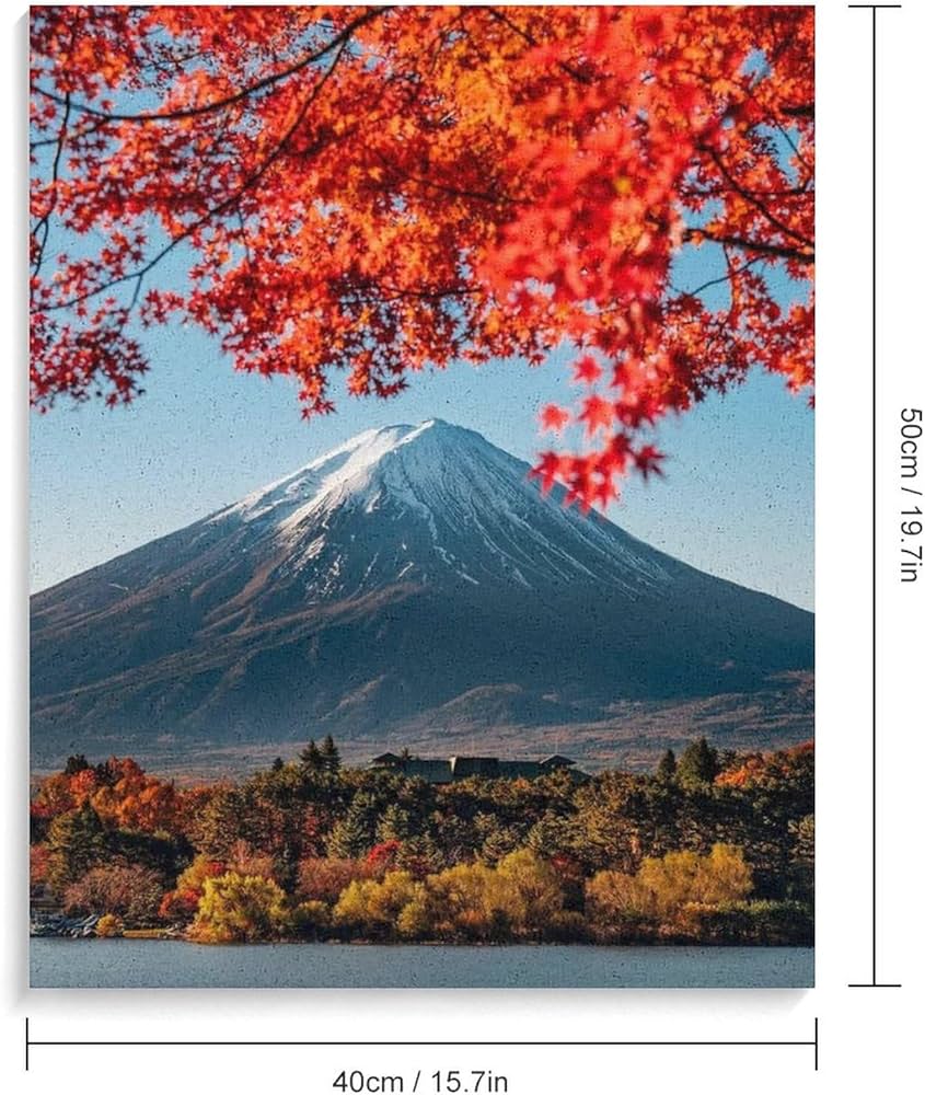 Amazon | 紅葉 日本 富士山 数字油絵 アニメの美学 数字キット塗り絵