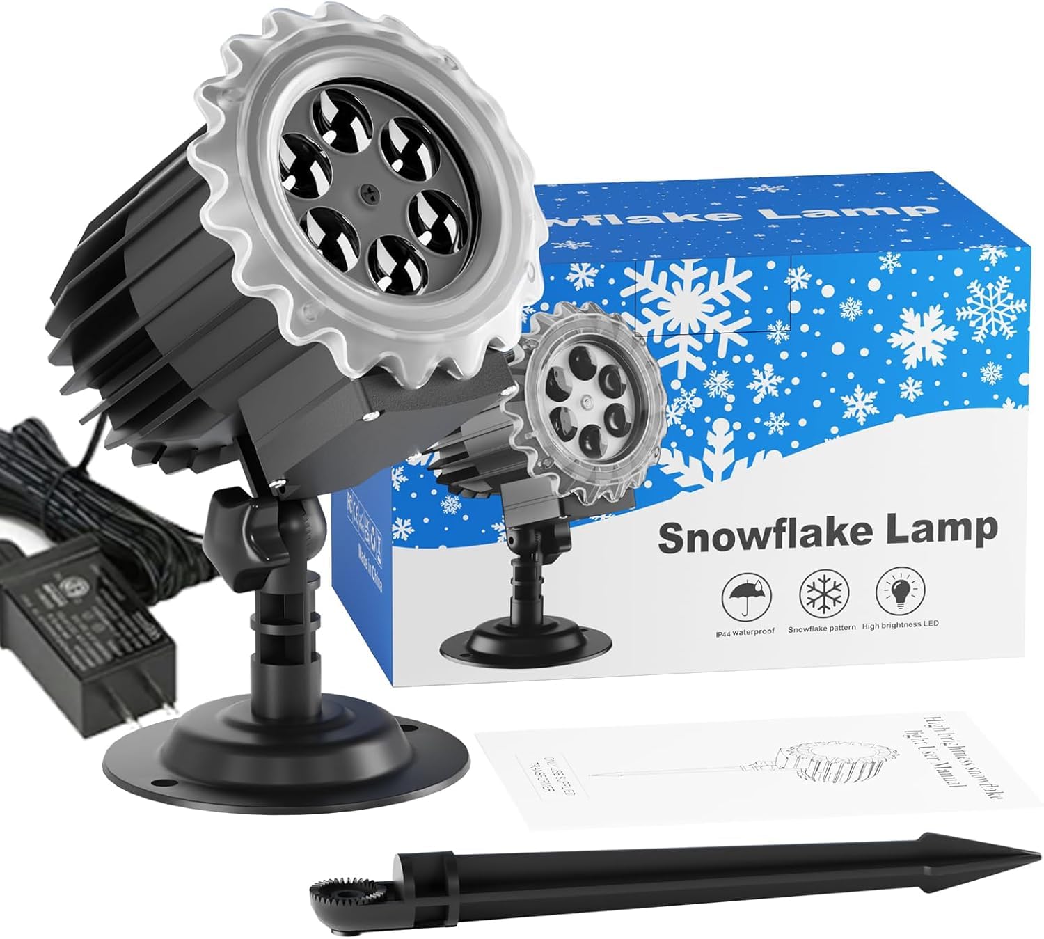Projecteur Flocons De Neige LED Garosa | Rotation Automatique, étanche IP65 | Décoration Noël Intérieur/extérieur Haute Luminosité - 6