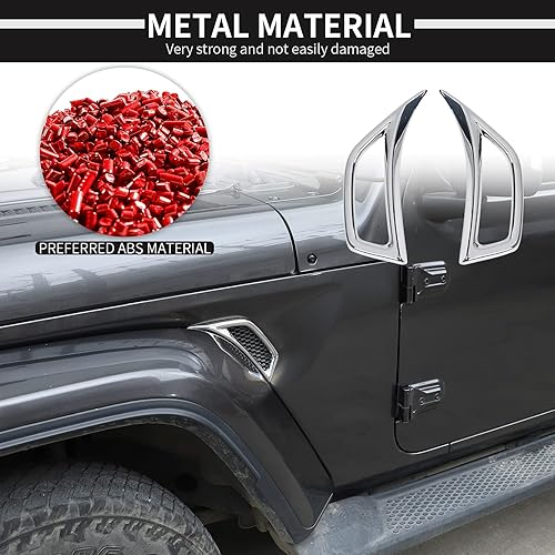 Miniatura 44 de Voodonala Para Jeep JL Lateral Aire Acondicionado Salida Decoración Decoración Trim para Jeep Wrangler JL JLU Gladiator JT 4xe, ABS Rojo