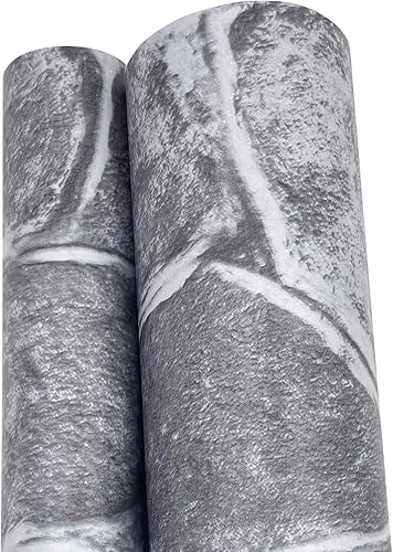 Miniatura 7 de SimpleLife4U, papel decorativo, papel de contacto, de vinilo, revestimiento para paredes de living, estantes, adhesivo, color gris roca, 17.7