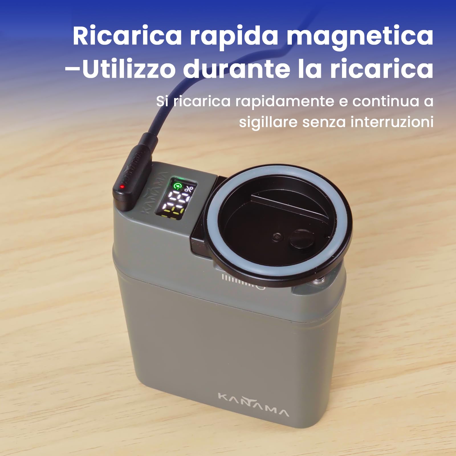 Kanama VersaPump - Sellador de vacío de mano, impermeable IP68, sellador de alimentos portátil y bomba aireadora de cebo vivo, máquina de vacío inalámbrica de succión fuerte de 70 KPa para