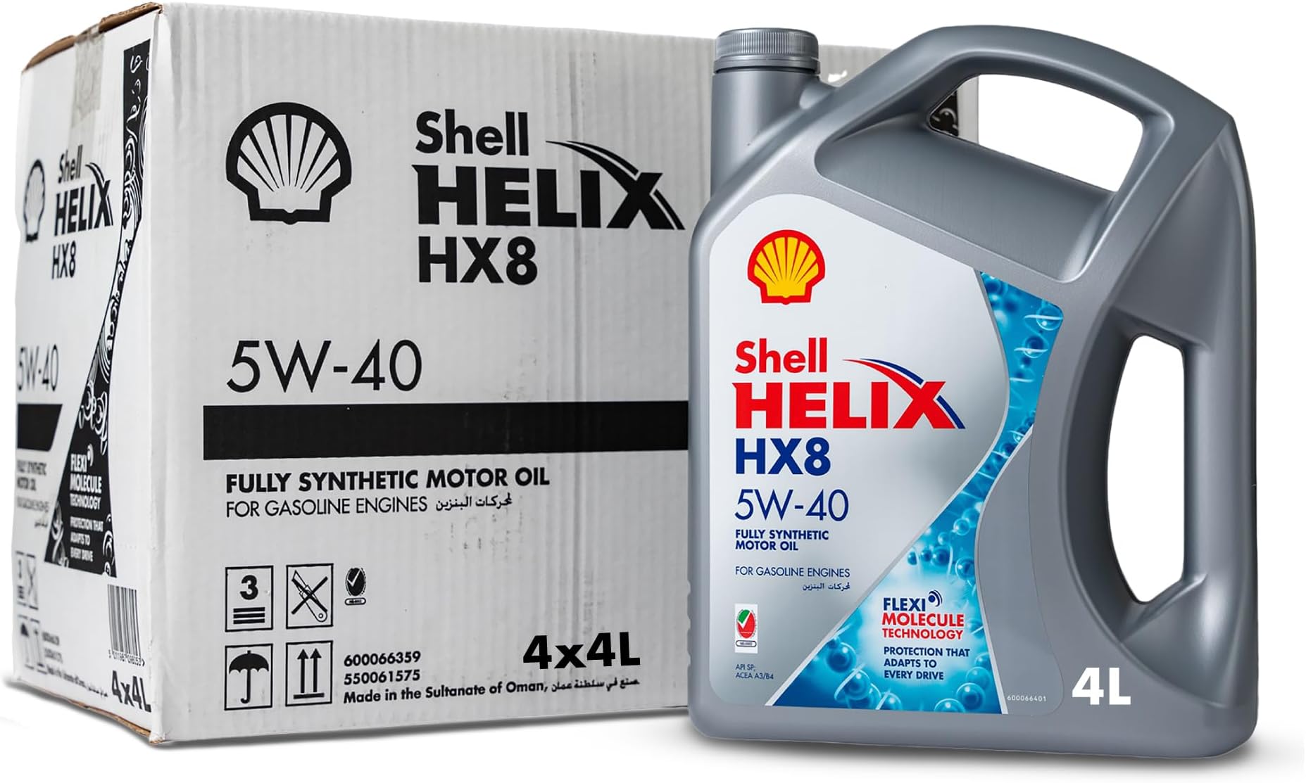 Helix Hx8 5W-40 Fully Synthetic Motor Oil (10,000 Kms, 4 Litres, Pack Of 4)