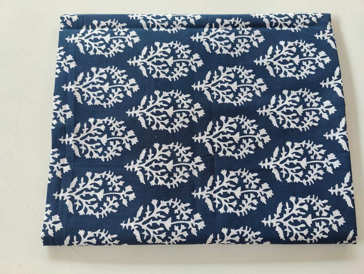 Fashionmart Floral Printed Cotton Print Fabric Cloth Block Print Floral Print Fabric Running Jaipuri Hand Block Printed Women Dress Material Kurtis Natural 44" Inches Width 2.5 Meter (Pattern 18) 4