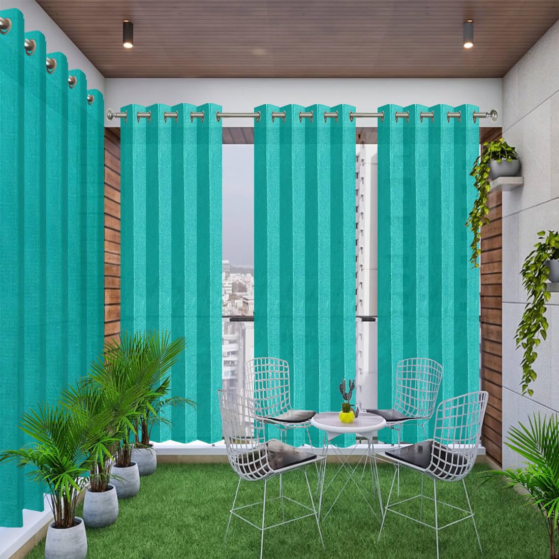 FREDDO-PE 85% Indoor/Outdoor Sun Blocking Balcony Eyelet Cur -2 FREDDO-PE 85% Indoor/Outdoor Sun Blocking Balcony Eyelet Cur -2