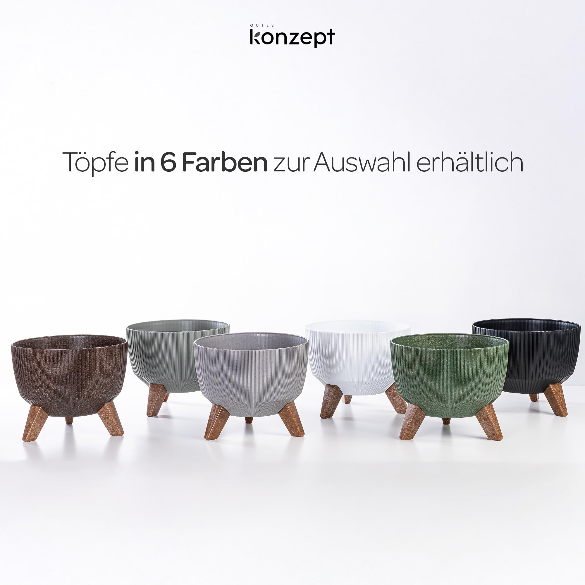 KONZEPT Vaso Per Piante Grande 24 Cm – Bianco, Con Inserti Drenaggio E Tappo, Resistente UV E Gelo, Per Interno/Esterno