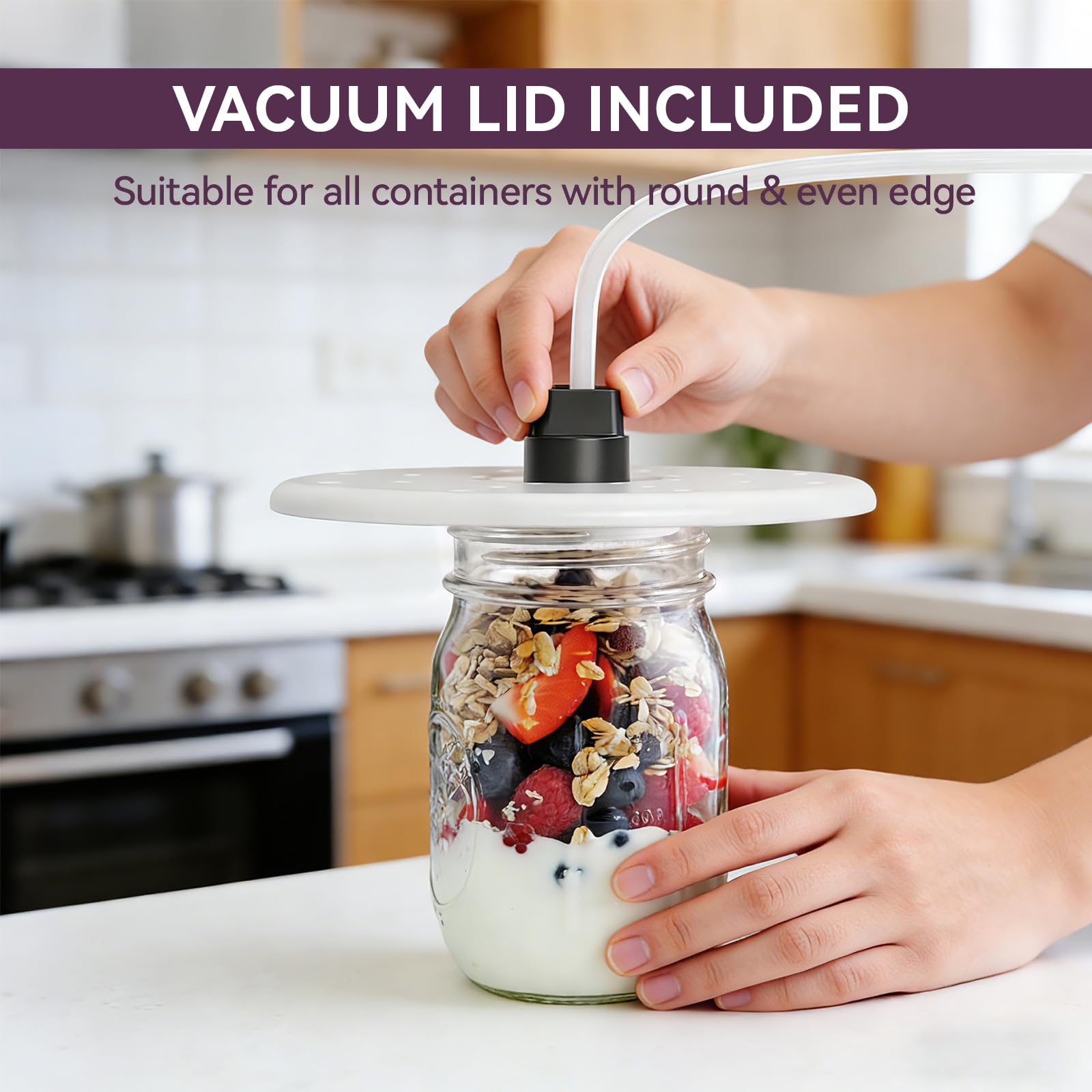 Macchina sigillatrice sottovuoto, superpotente sigillatore alimentare di progettazione da 95kPa 140W a impugnatura manuale, lamina a doppia chiusura con indicatore incorporato Cutter (Dark Gray)