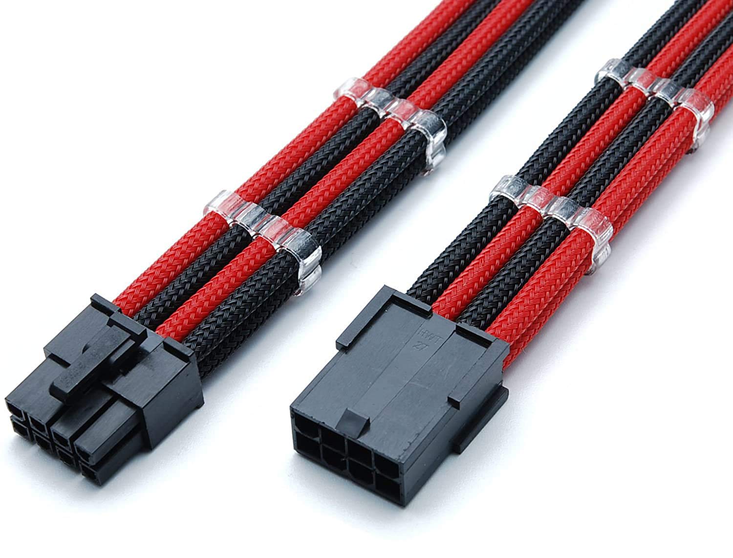 8 Pin PCIE GPU Sleeved Extension Cable 30cm + 2 Cable Combs - Shakmods (Full White) — view 21