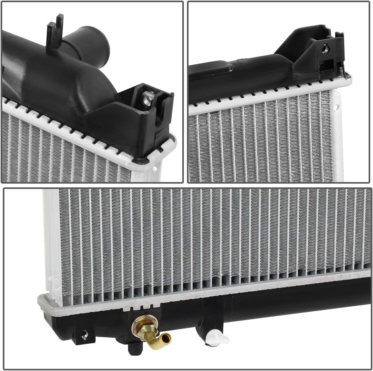DNA Motoring OEM-RA-2933 OE Style Aluminum Cooling Radiator Compatible with 04-06 Suzuki XL-7 2.7 AT, 23-9/16" W X 18-11/16" H X 1" D,1-3/8" Inlet / 1-3/8" Outlet