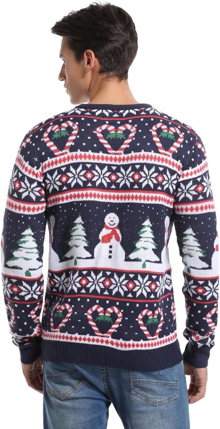 *daisysboutique* Men's Holiday Reindeer Snowman Santa Snowflakes Sweater - Image 6