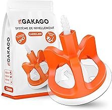 Gakago Système de nivellement de carreaux 300 pcs. set 3 mm - Aide à la pose pour un joint parfait - Portée supérieure pour des carreaux de 3-18mm d'épaisseur