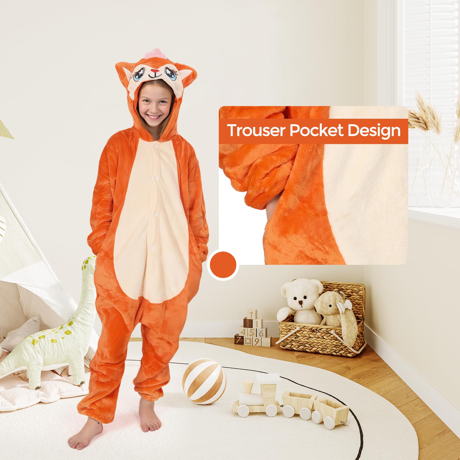 PinkSheep Pyjama Onesie d'hiver pour Enfants, Combinaison de Nuit en Flanelle de Polyester, Costume Animal de Dessin Animé, Unisexe, 3-12 Ans