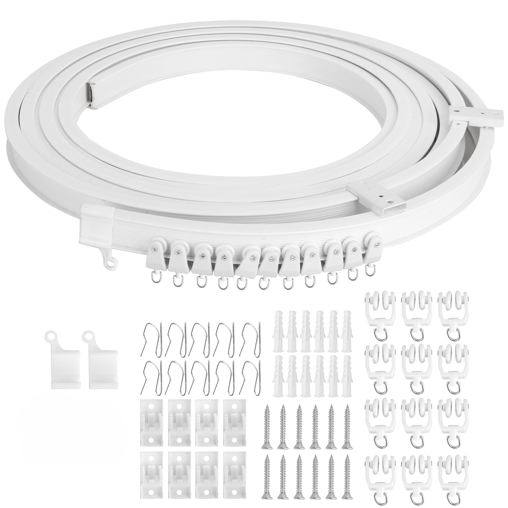 WeeGoo 6 Meter/20 FT Bendable Curtain Track with Accessories