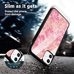 Pink Hibiscus Flower Phone Case for iPhone 13 Tropical Hibiscus Case Cover TPU Bumper Hard Back Shockproof Preppy Phone Case Girly Women Phone Case Cover Hawaiian Flower Design