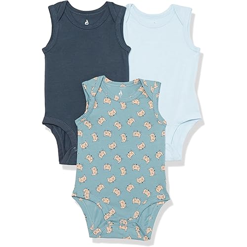 Amazon Essentials Unisex Babies' Cotton Stretch Jersey Sleeveless Bodysuit (Previously Amazon Aware), Pack of 3