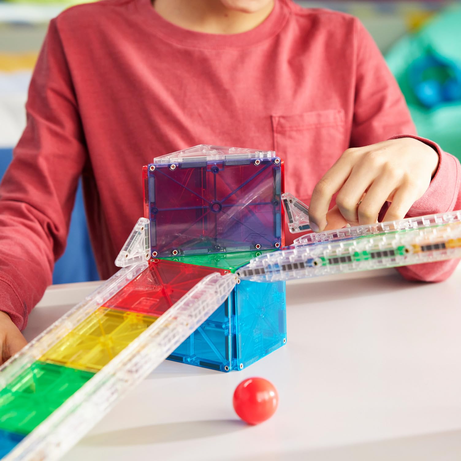 Magna-Tiles® Rail Racers - Juego de construcción magnética de 33 Piezas, la Marca Original de construcción magnética