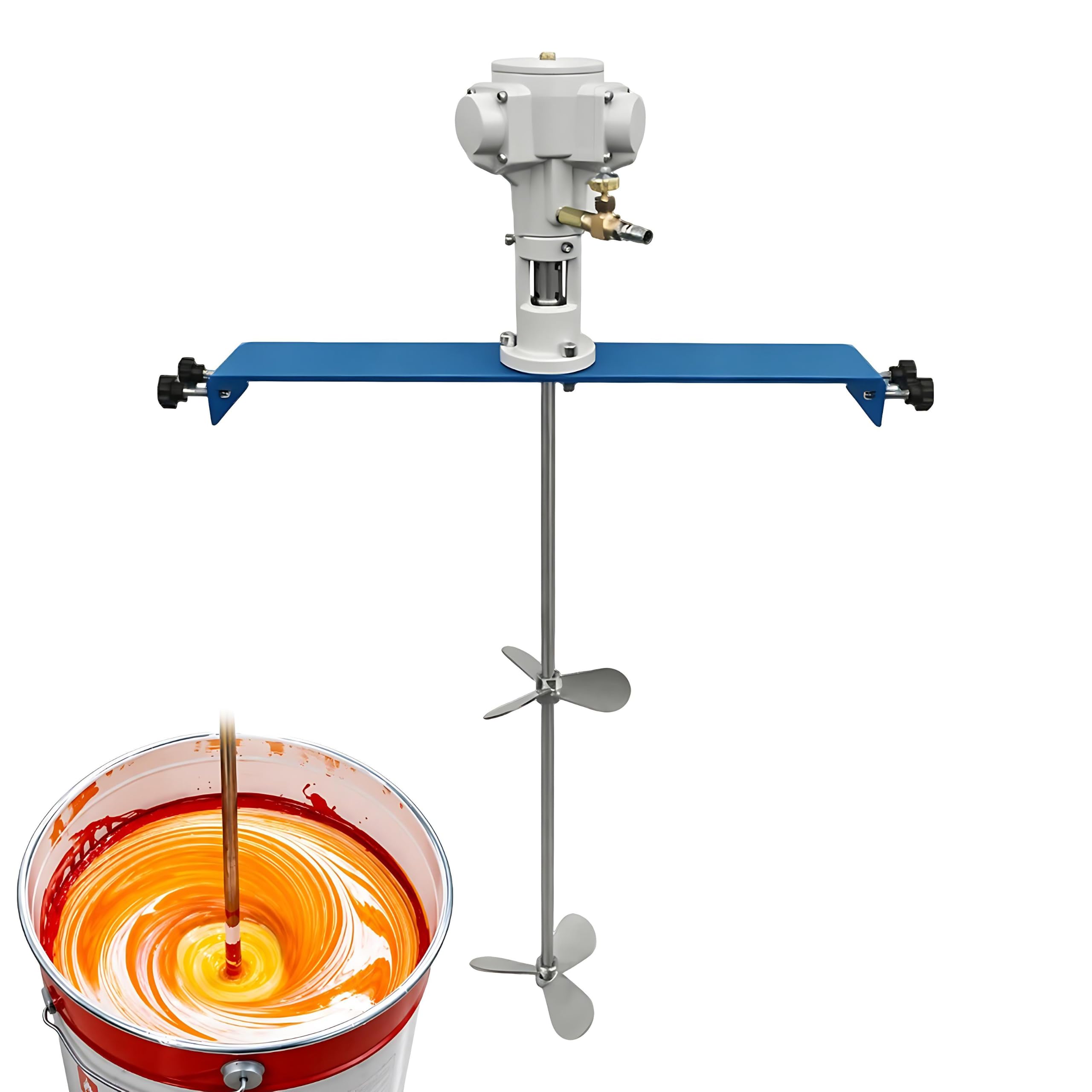 QIUNAOZI Coat Mixer Bracket Air Agitator Stirring Machine, Barrel Special Air Agitators, Mix Tool Special, 0.25HP/0.5HP/0.75HP/1HP, for Adhesive, Lubricant, Paint, Resin 50Gallons
