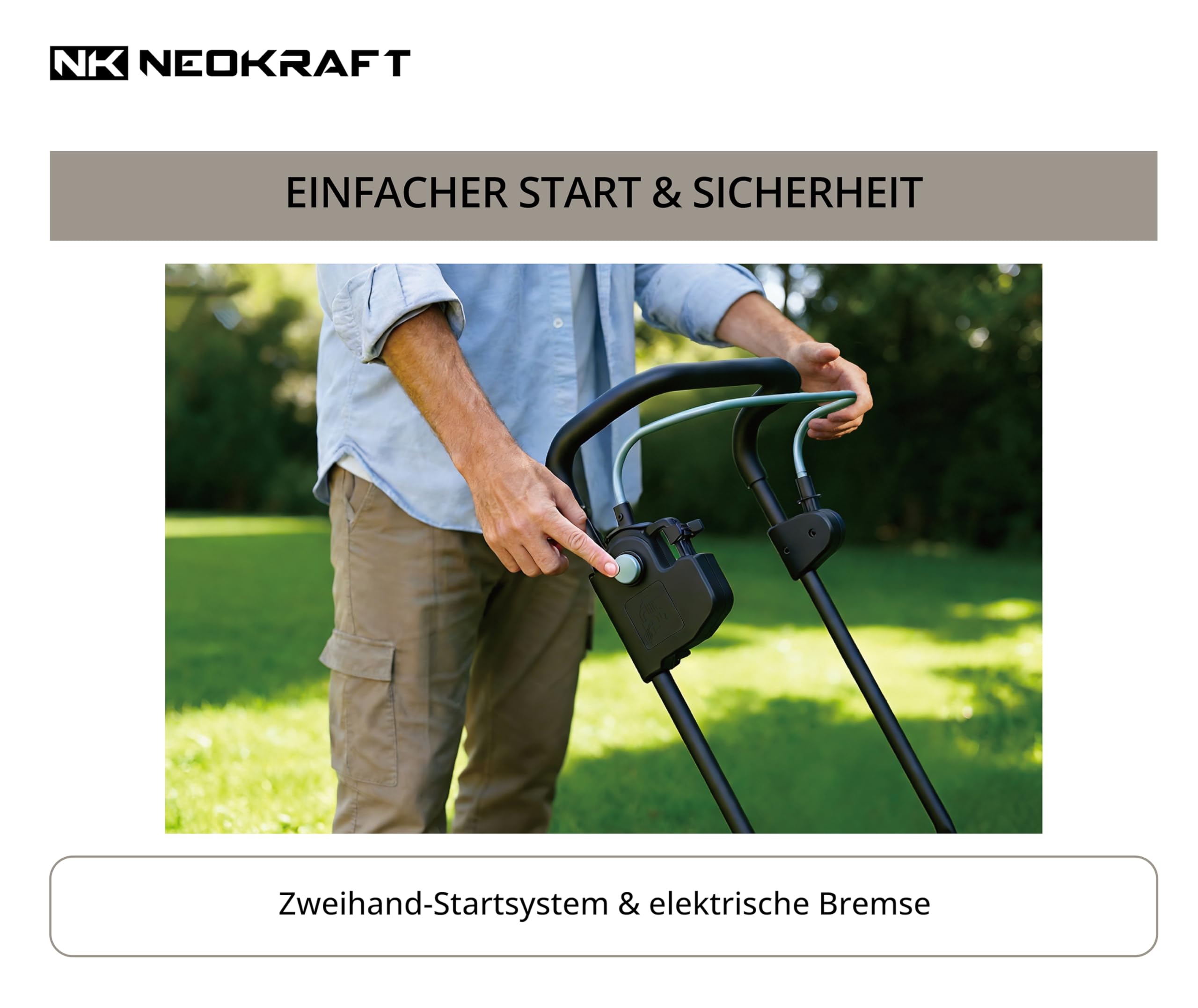 NeoKraft Elektro-Rasenmäher 1300W – 33 cm Schnittbreite – Elektrischer Mäher mit 30L Fangkorb & 6-facher Schnitthöhenverstellung – Kompakt & Leistungsstark - Rasenmäher - Gartenmäher