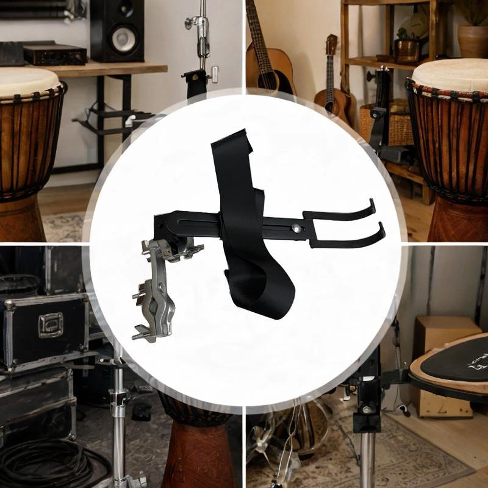 Supporto per Batteria Regolabile, Accessori per Strumenti Musicali, Supporto per Batteria, con Clip Rotante