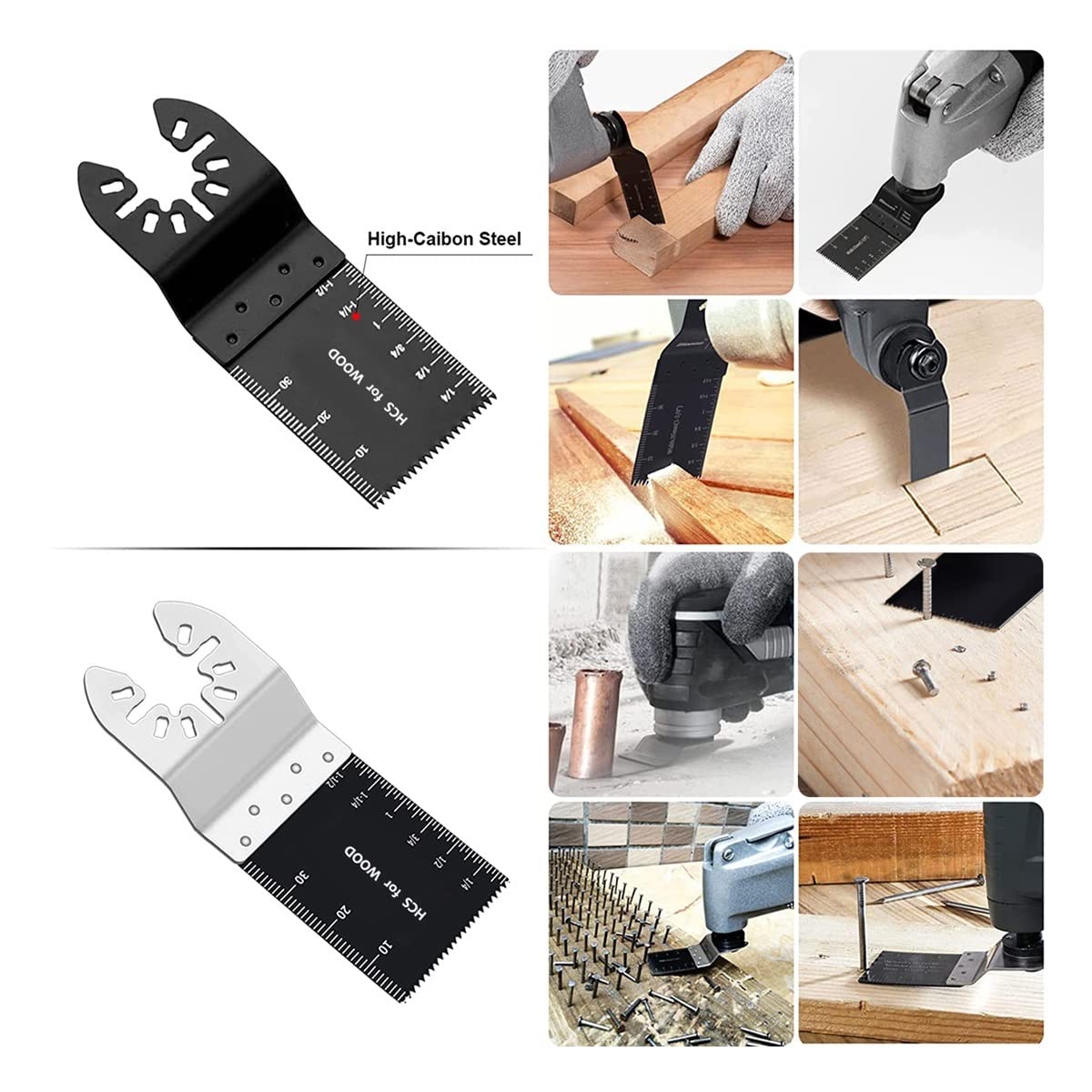 Insertos de torno de metal para torneado y ranurado, paquete de 80 cuchillas multiherramienta oscilante de liberación rápida para herramientas eléctricas de madera de plástico de corte de metal