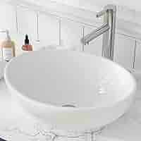 Lavabo Ovale In Ceramica Bianca 45,5x32,5x14 Cm - Per Piano Appoggio Bagno, STARBATH PLUS - Foto 11