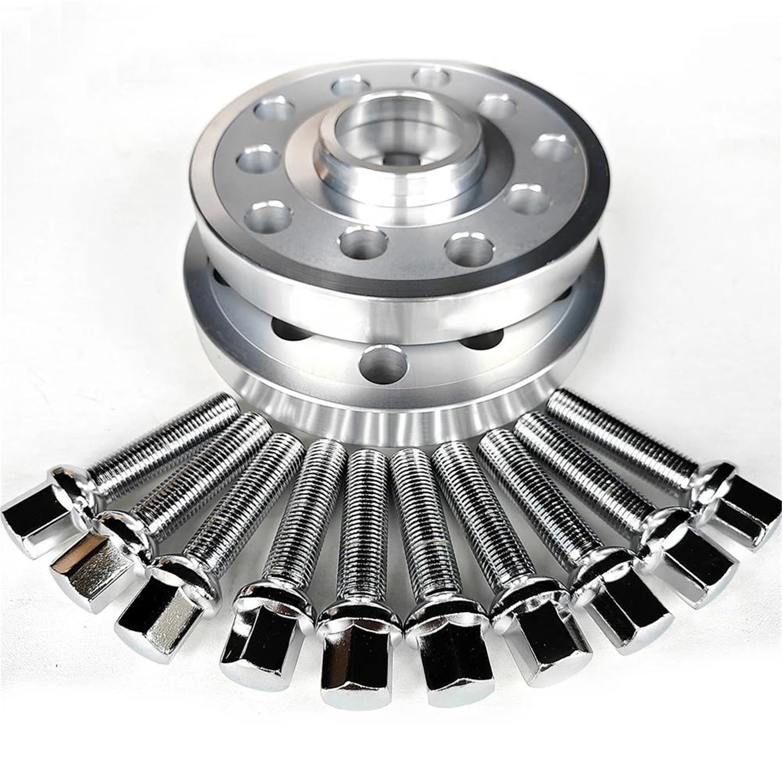 Élargisseurs De Voie Kit D'élargisseurs De Voie Pour VW Pour Golf Pour Bora Pour Polo Pour Octavia Fixation Par Moyeu, Jantes Forgées, Entretoise 5x100 Et 5x112, 57,1 Mm(Argent)