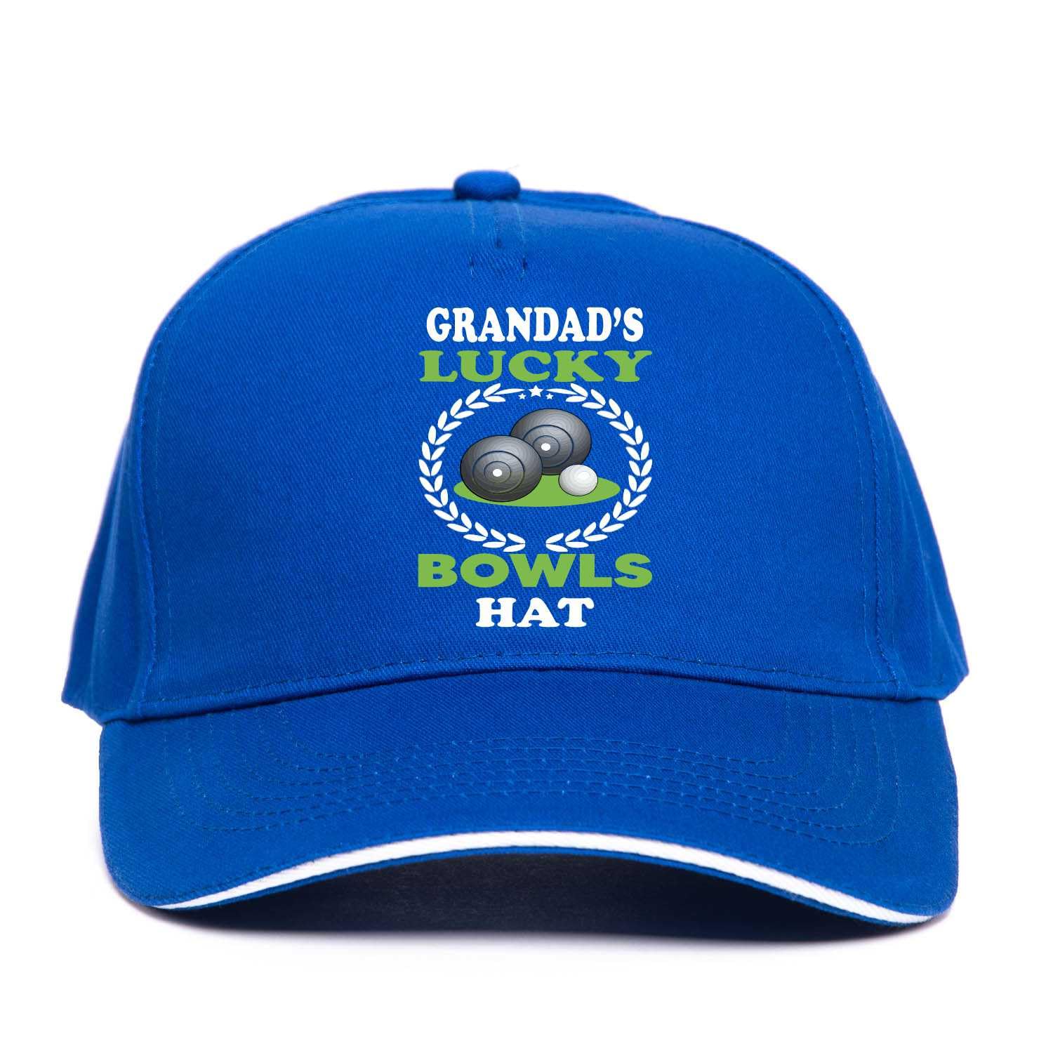 Print4U Grandad's Lucky Bowls Baseball Cap Gift Father's Day Crown Green Bowling Blue
