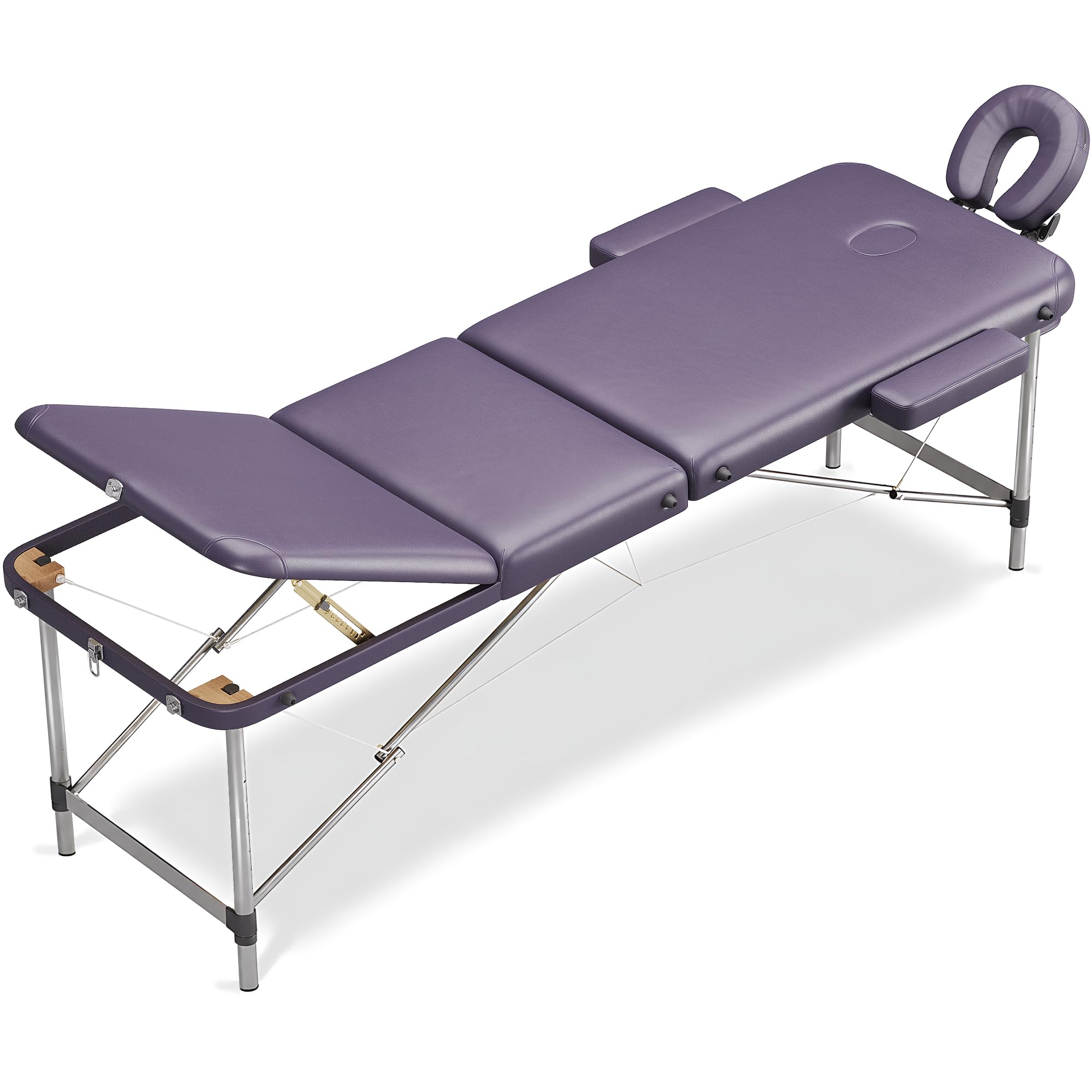 Beltom® Mobile Massagetisch Massageliege Massagebank 3 zonen klappbar Aluminium + Tasche - Lila