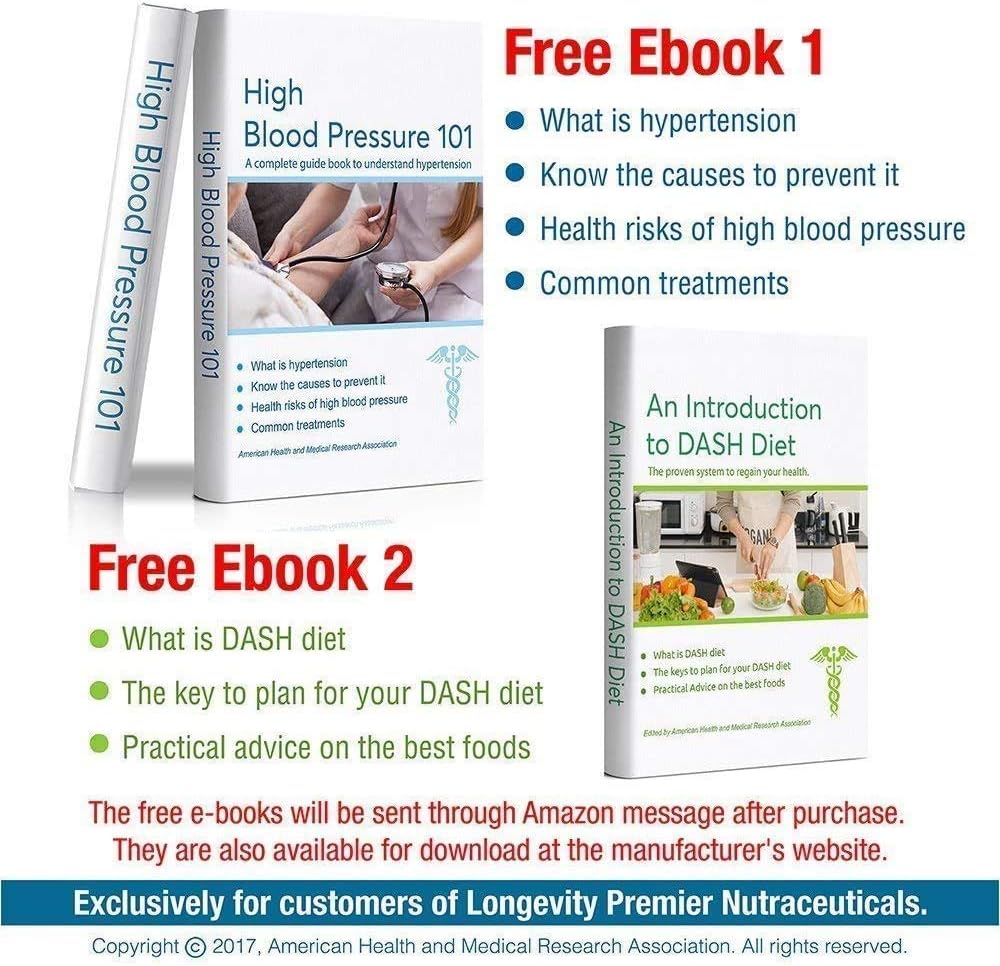 Longevity Blood Pressure Formula [90 Capsules] - with 12+ Natural Herbs. Best Blood Pressure Supplement