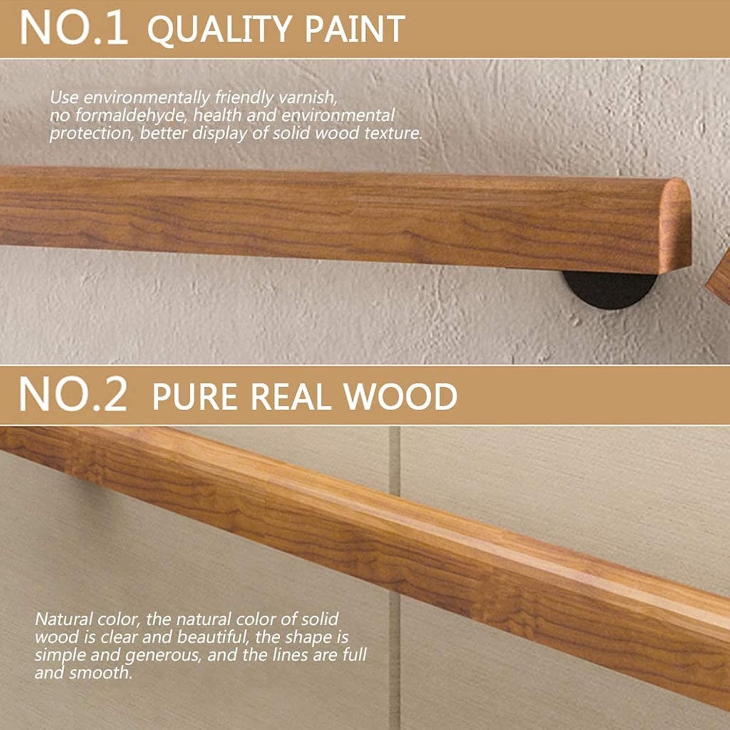 Kit de Escalera Infantil de Madera de Pino con barandillas de Seguridad for Montar en la Pared, Ideal for Casas, guarderías, pasillos(80cm)