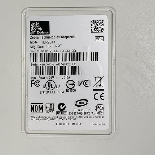 Miniatura 4 de Zebra TLP 2844 - Impresora de etiquetas de transferencia térmica 2844-10300-0011 USB, paquete con adaptador de CA