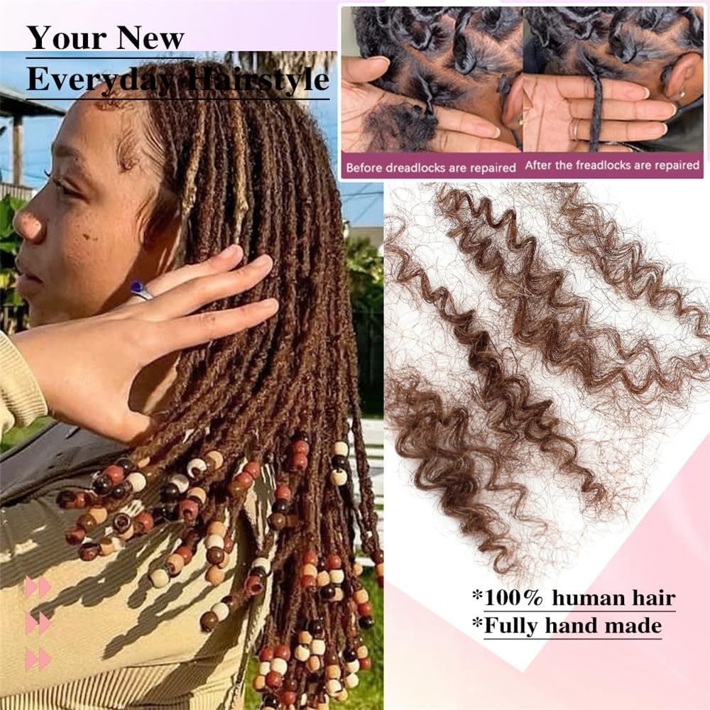Splatanie włosów Afro Kinkys Bulk Human Hair #4 Brązowe pasma włosów do mini skrętów, warkoczyków, przedłużeń Loc i szydełkowania Kobieta(6inches)