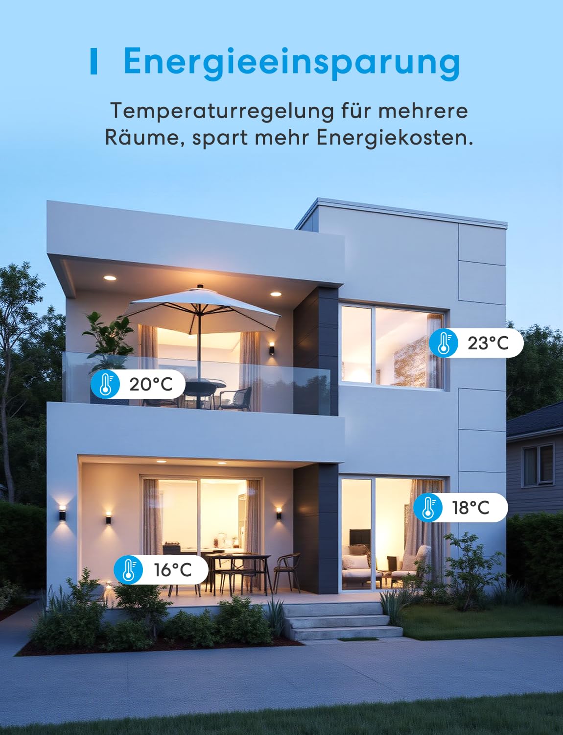 Meross Thermostat Matter Heizungsthermostat Heizung Smart Digital WLAN Raumthermostat für Fußbodenheizung & Boiler, Intelligente Wandthermostat kompatibel mit Alexa, Siri & Google, Home Assistant