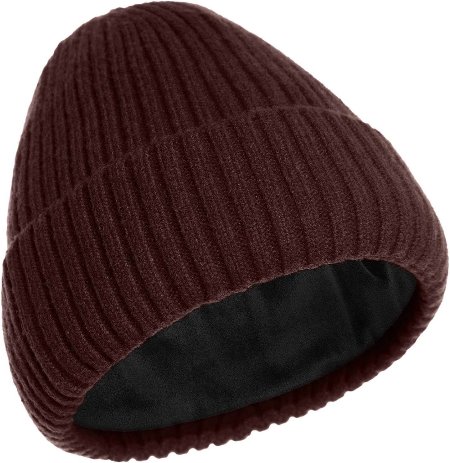 ROYBENS Warm Beanie for Men Women, Thick Fleece Lined Knit Winter Hats Wool Cuffed Fisherman Beanies Cold Weather Skull Cap