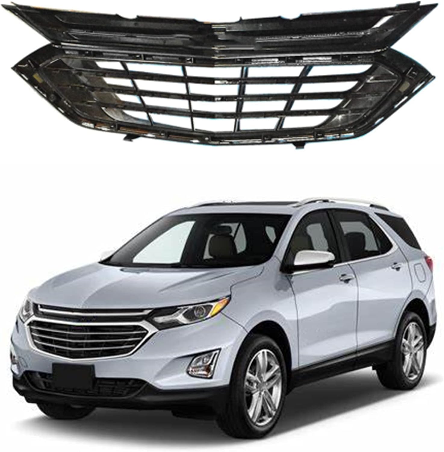 waltyotur Front Upper Grille Chrome Mesh Replacement Grill