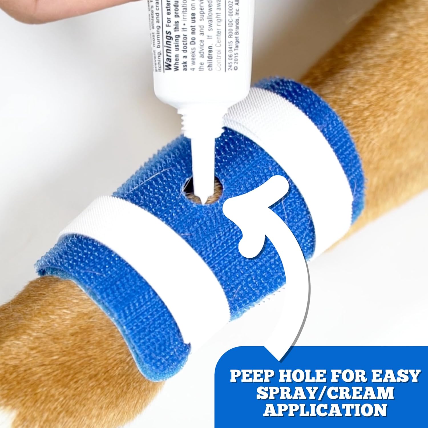 Proud Pet Patches Dog Bandage for Wound Care w/Peep Hole Cover. Bandages for Dog Hot Spots, Lick Granuloma, Stitches and Wounds. Self Adhesive Wrap Works for Paw, Tail, Legs, Foot for Dogs & Cat - Image 5