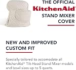 KITCHENAID Fitted Tilt-Head Stand Mixer Cover with Storage Pocket, Quilted 100% Cotton,14.4"x18"x10", Milkshake