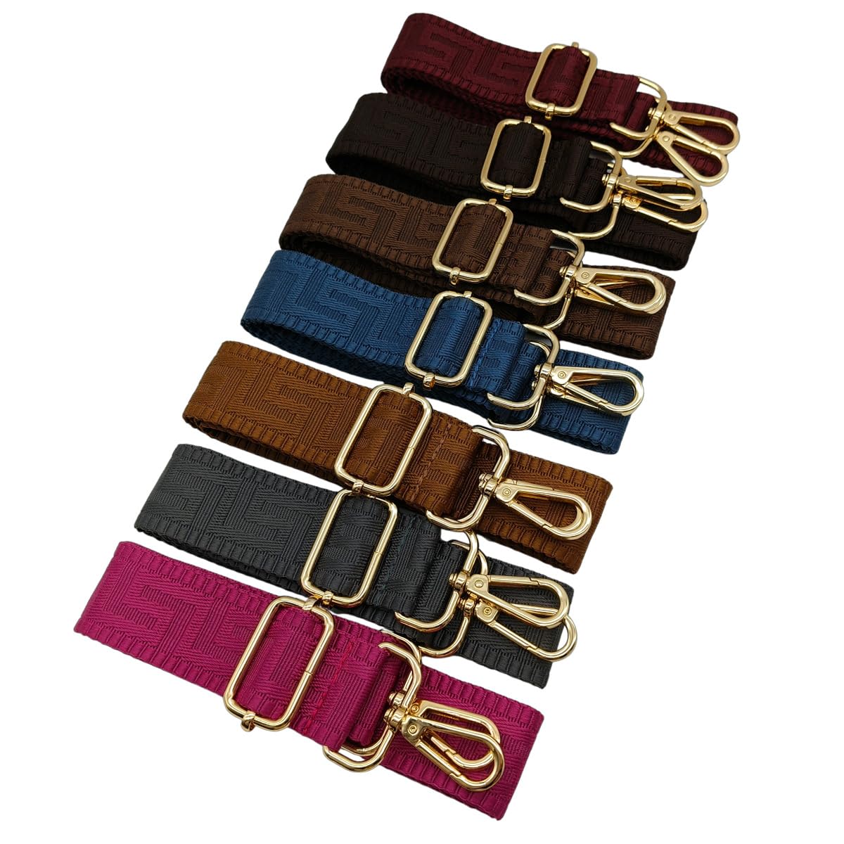 Tracolla In Nylon Blu Scuro Regolabile Con 2 Anelli In Metallo Dorato 19 Mm – Accessorio Per Borse A Tracolla E Zaini