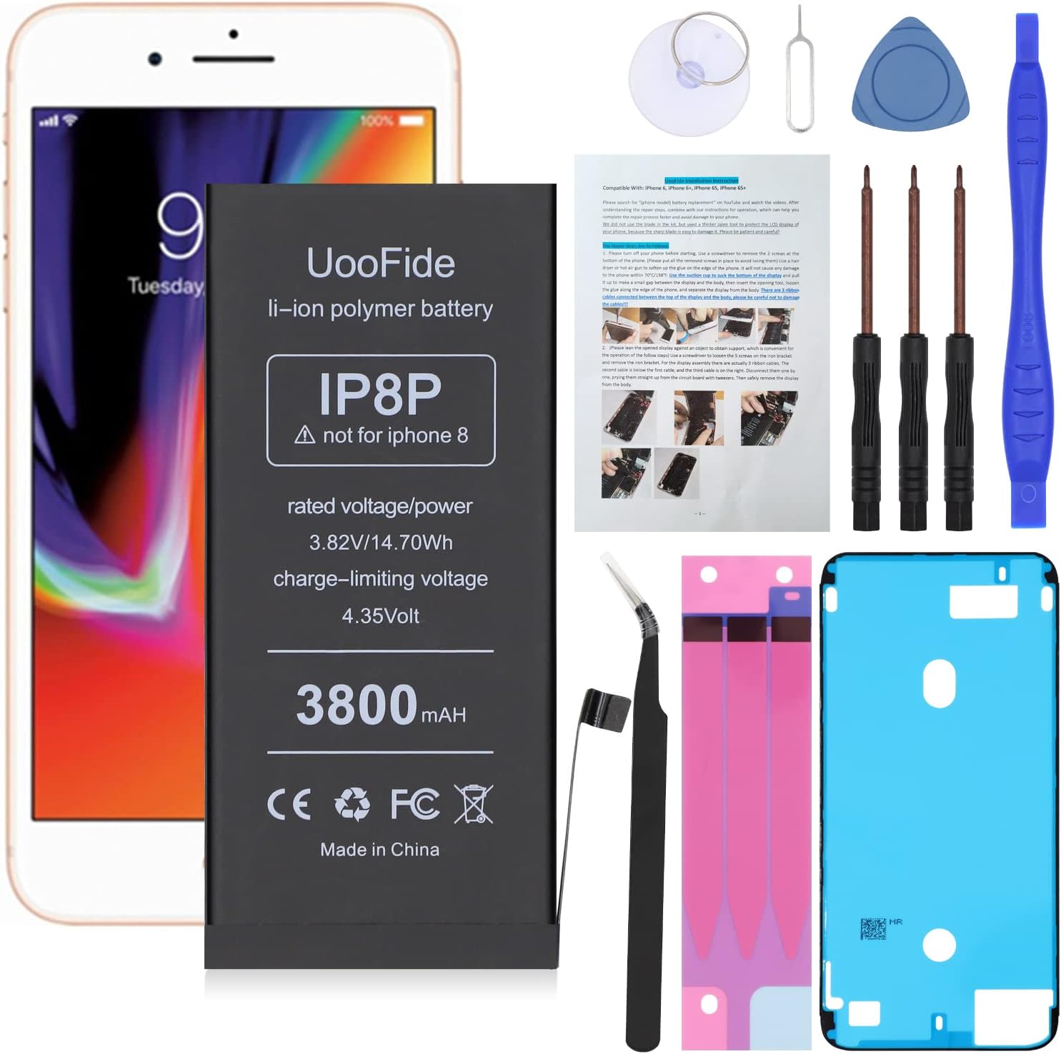 Compatible for iPhone 8 Plus Battery Replacement