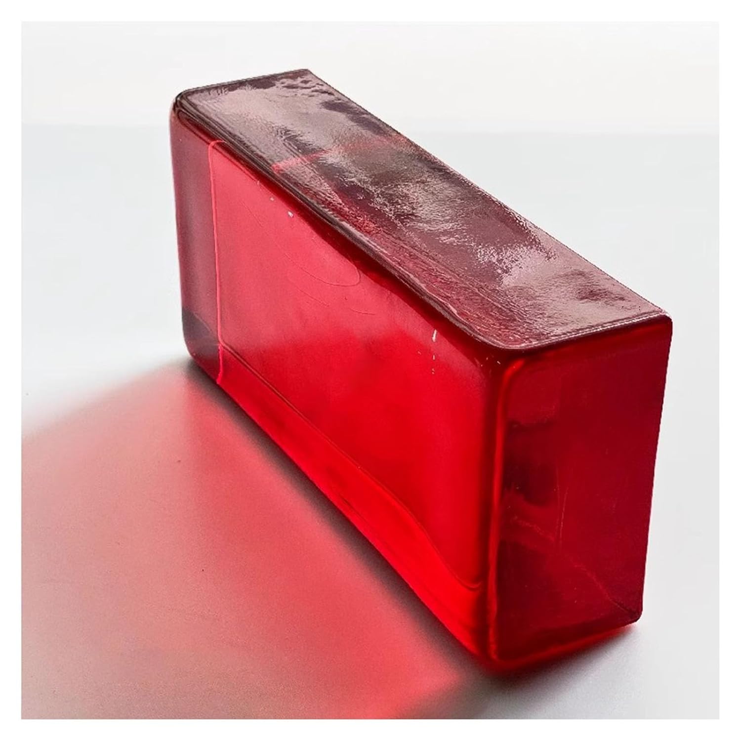 Glass Blocks Transparent Solid Glass Bricks，Sound Insulation Thermal Insulation，Various Colors(Red)