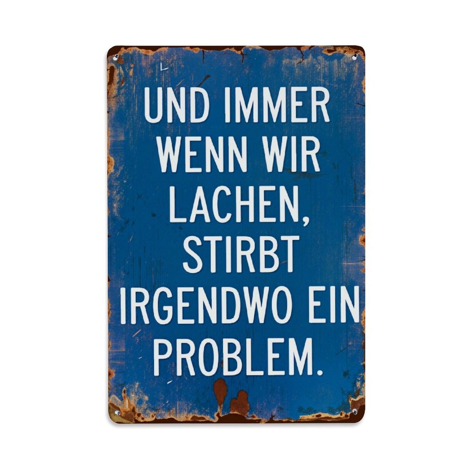 Jdyaojiesheng Vintage Blue Rusty Metal Sign With White Text Tin Sign Retro Metal Wall Decor Metal Poster, Home Bar Garage Farmhouse Cafe Wall Art Decoration 8X12inches