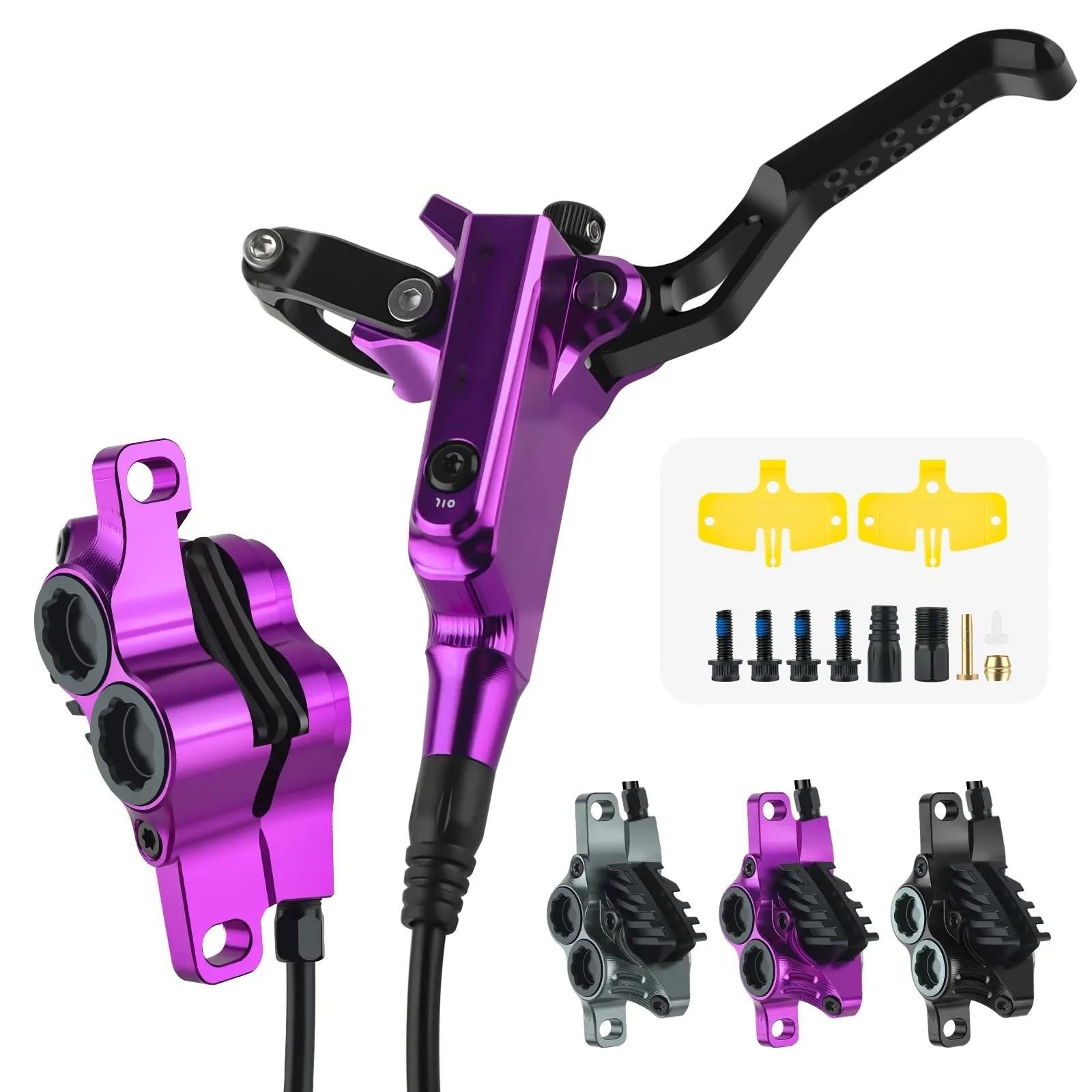 Freno de Tambor para Bicicleta Freno de Disco hidráulico de 2 Cuatro pistones para Bicicleta MTB, Almohadillas de refrigeración de 850mm y 1600mm, presión de Aceite de 4 pistones