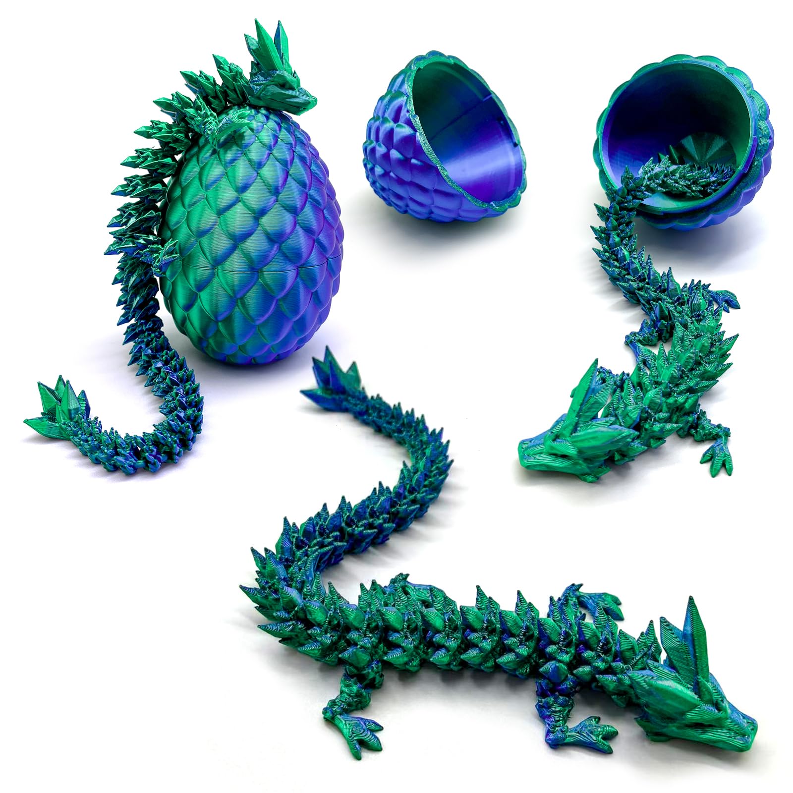 Yeefunjoy 3D Printed Dragon in Egg, Easter Egg with Dragon Inside Flexible Joints Articulated Crystal Mystery Fidget Toy, Home Decor for Stress Relief Christmas Birthday Kids Gifts — image 1