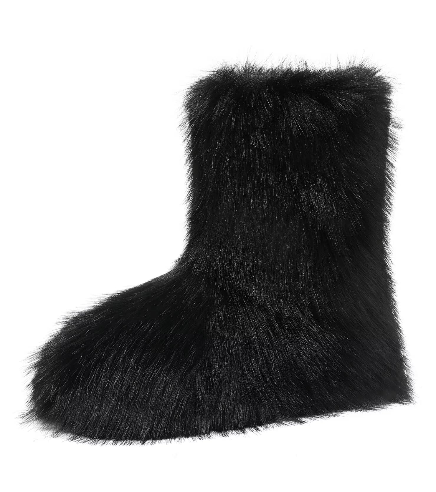 Haifago Womens Fur Boots Fluffy Furry Short Boot Fashion Fuzzy Winter Warm Snow Booties for Shopping Travel